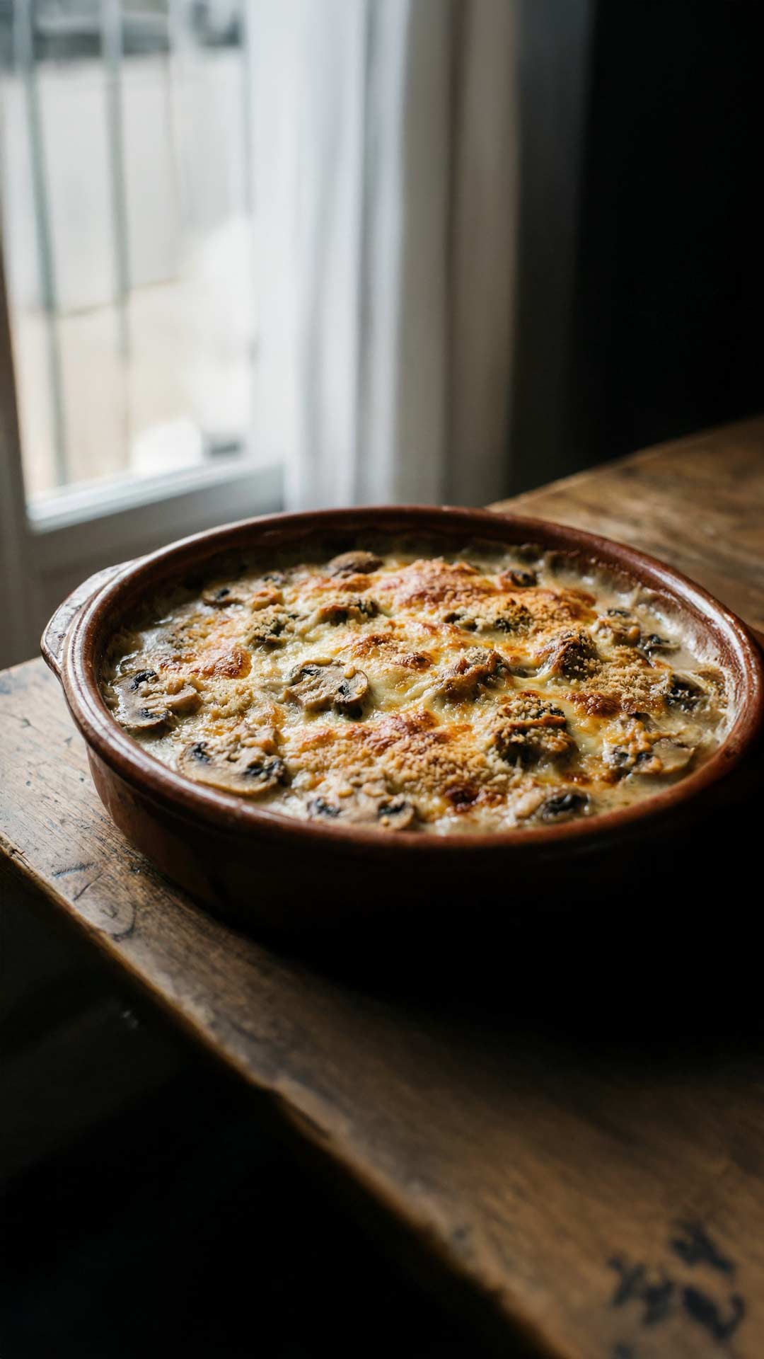 Gratin de champignons de paris mobile