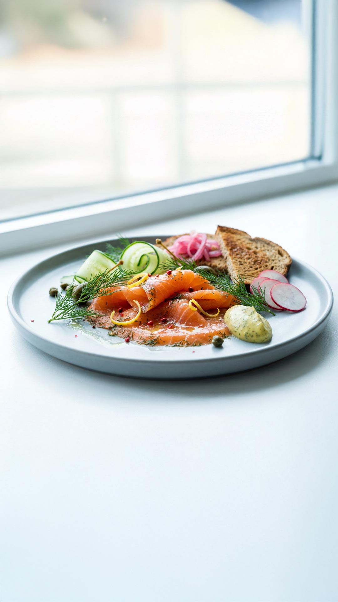 Gravlax de saumon à l'aneth mobile