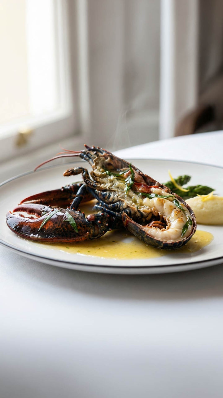 Homard bleu rôti au beurre demi-sel et estragon