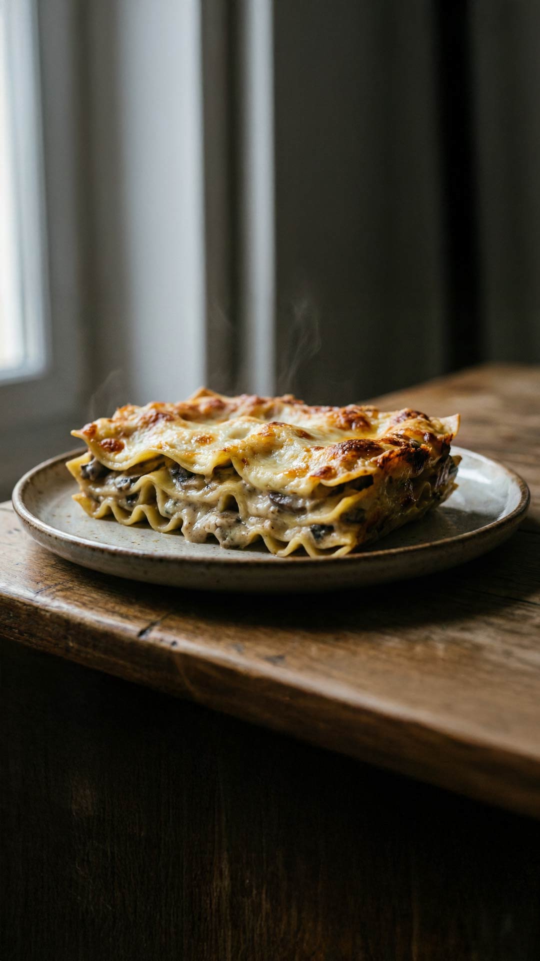 Lasagnes aux champignons mobile