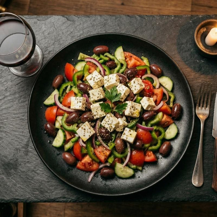 Salade grecque à la feta et olives de Kalamata
