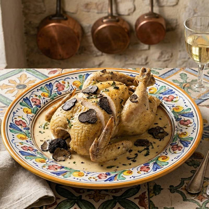 Poularde de bresse demi-deuil
