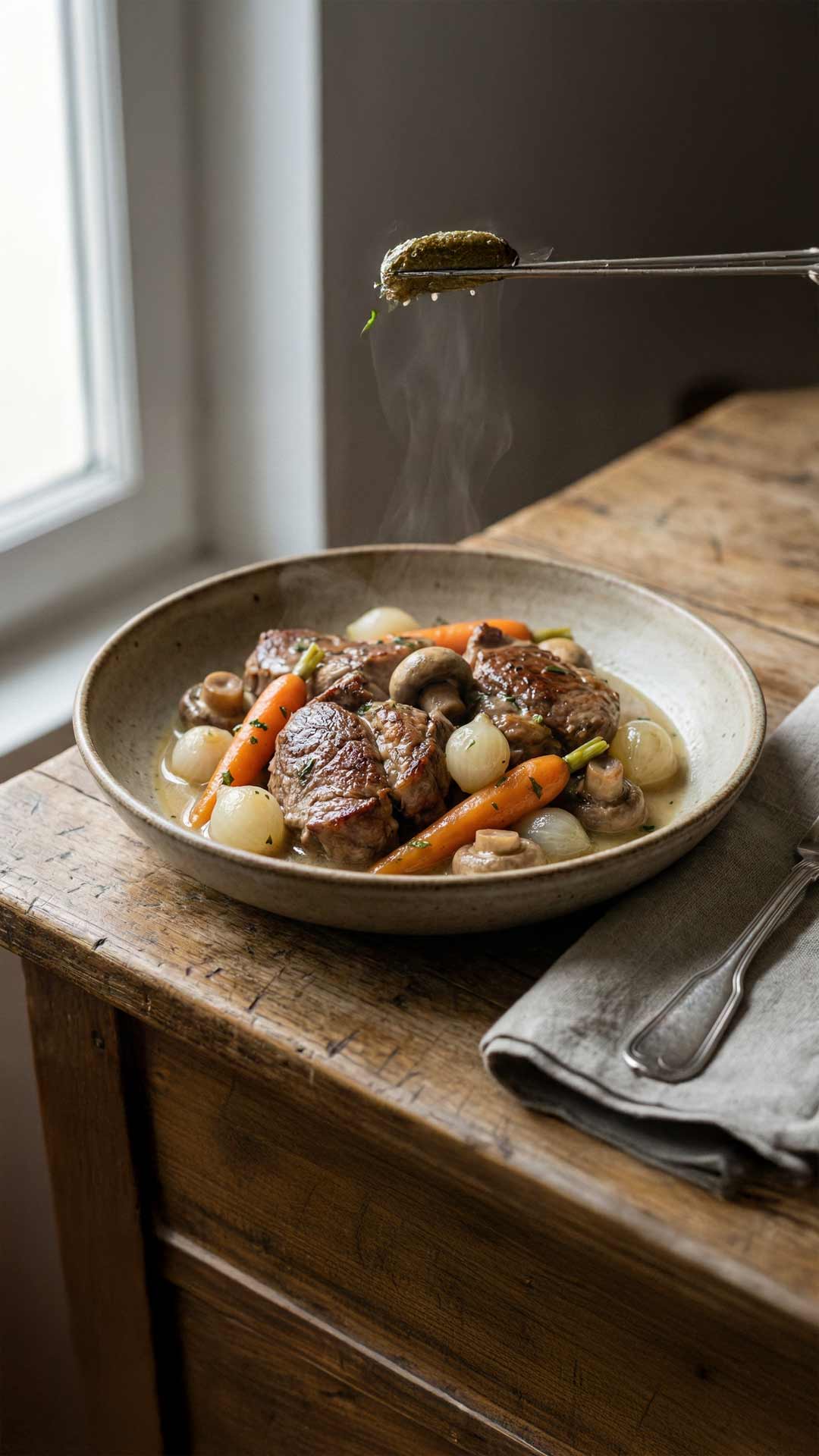 Mijoté de veau au vin blanc mobile