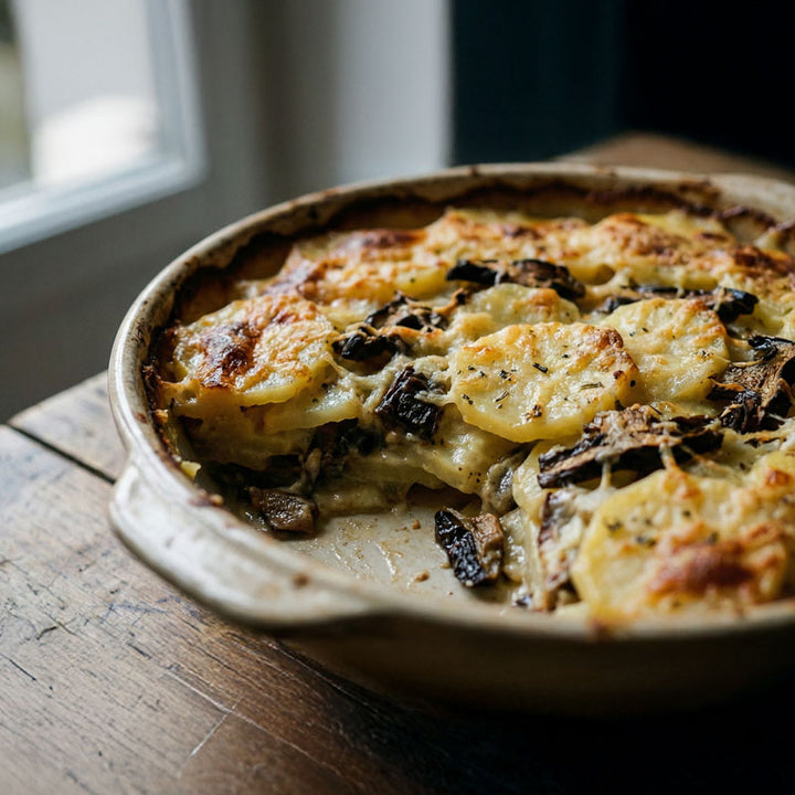 Gratin de pommes de terre aux cèpes séchés