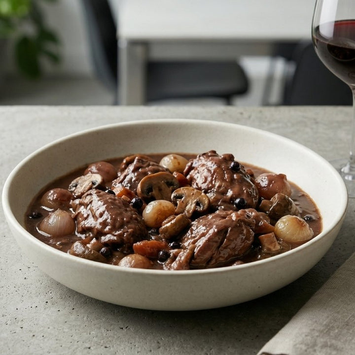 Civet de lapin chasseur aux baies de genièvre