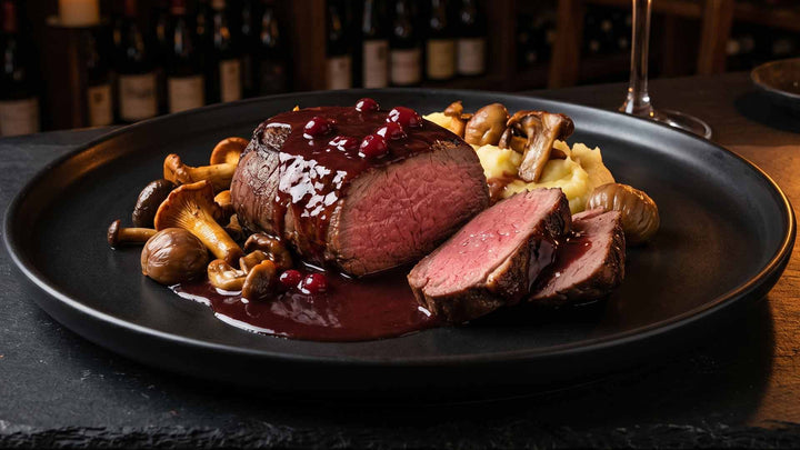 Pavé de cerf, sauce grand veneur