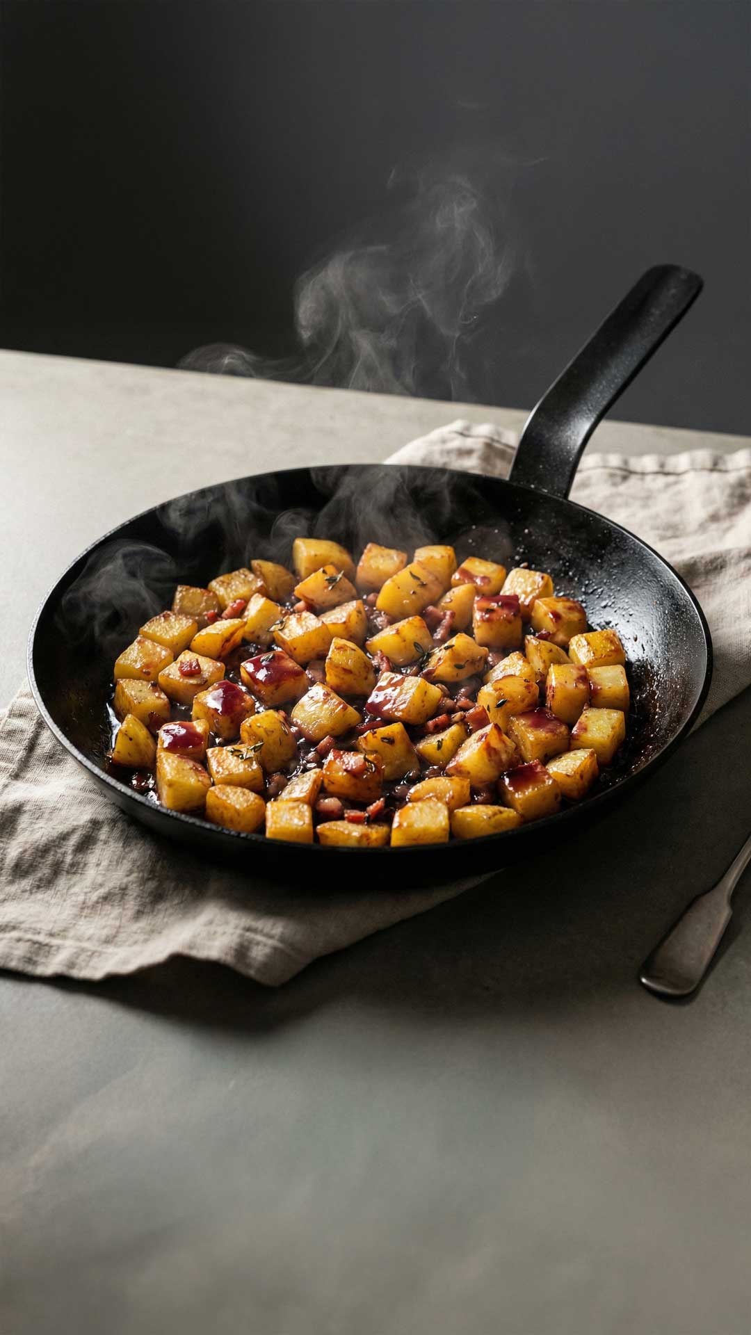 Poêlée de pommes de terre au vin rouge mobile