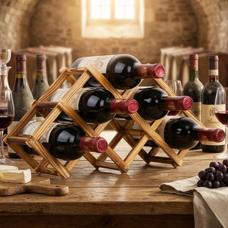 Porte bouteille de table en bois décor