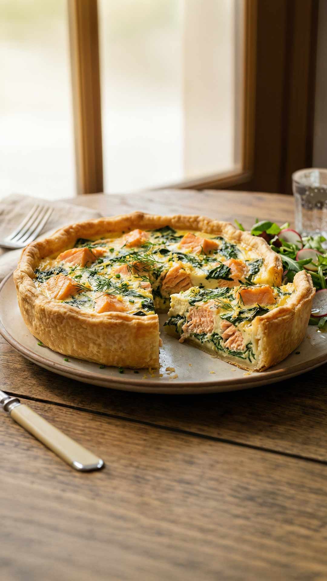 Quiche au Saumon et aux Épinards mobile