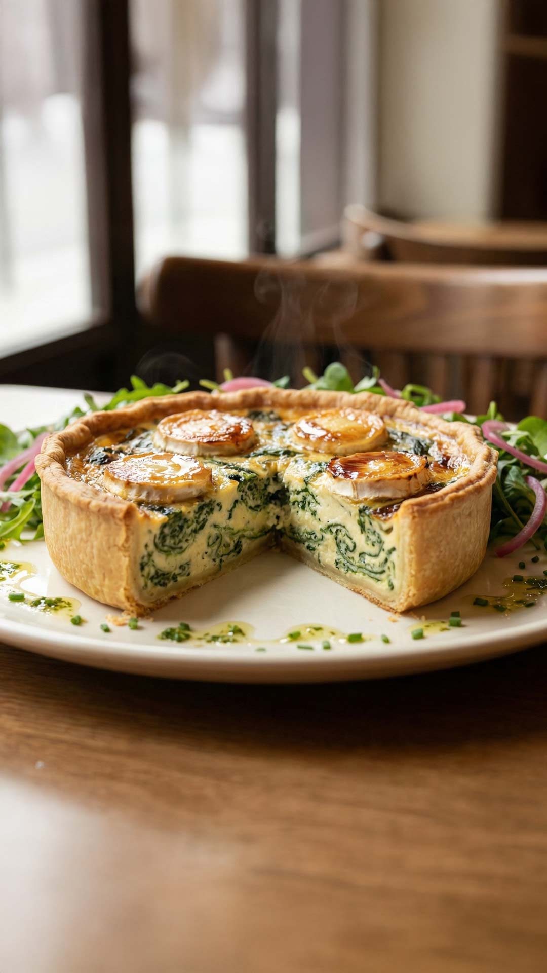 Quiche au chèvre et épinards mobile