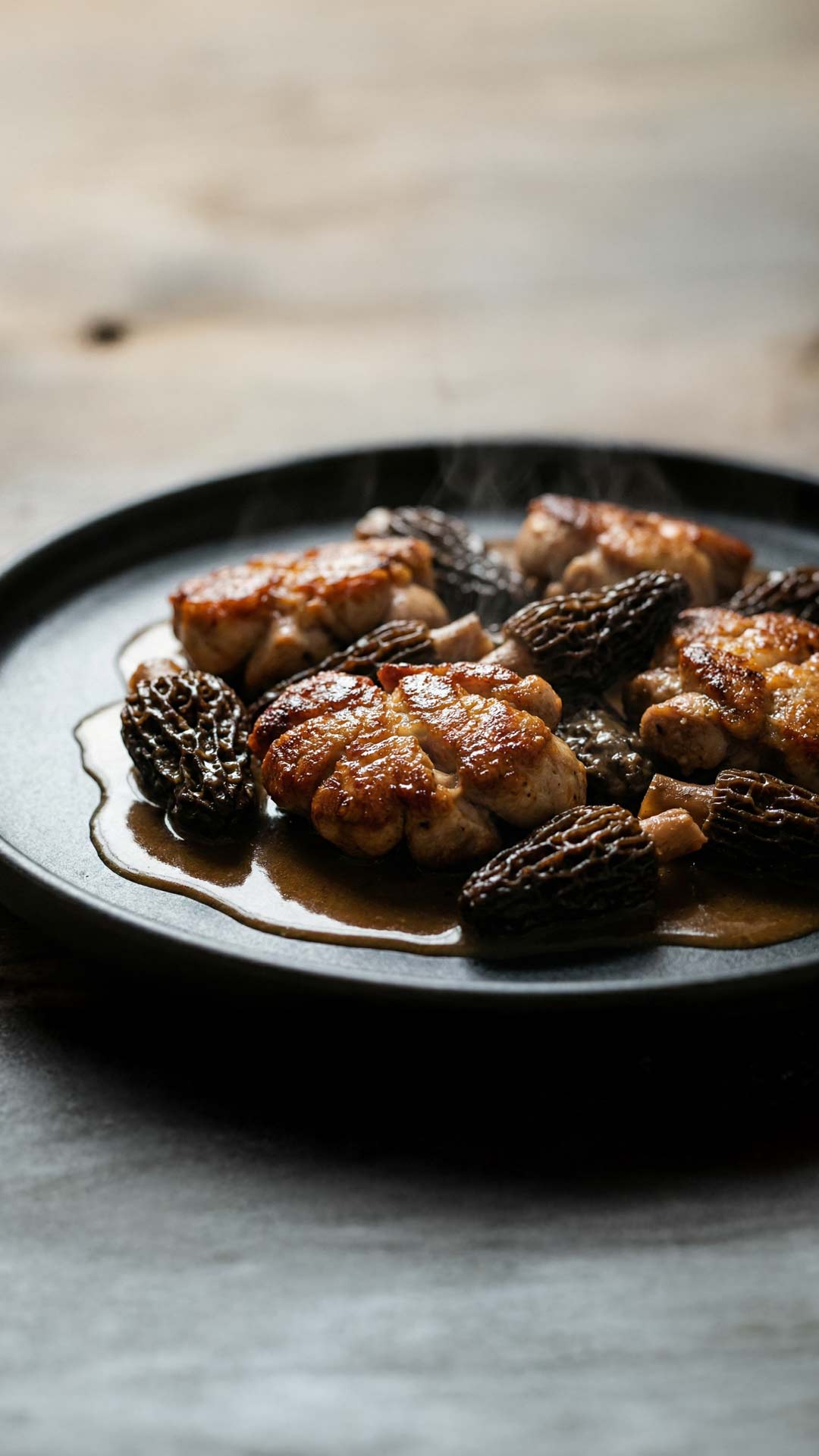 Recette de ris de veau aux morilles mobile