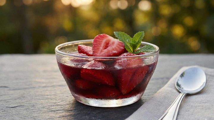 Fraises au vin rouge