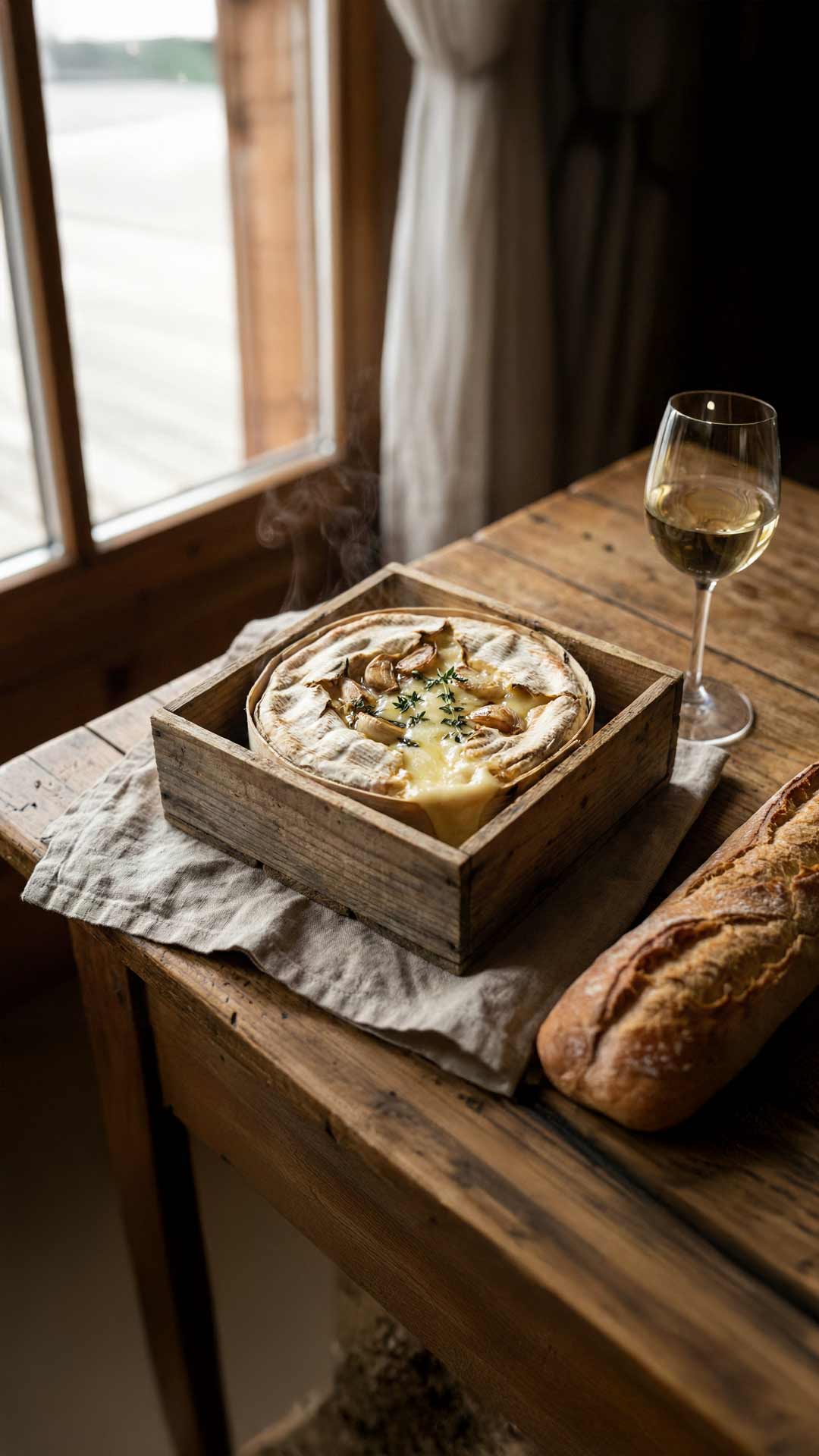 Recette mont d'or au four vin blanc et ail mobile