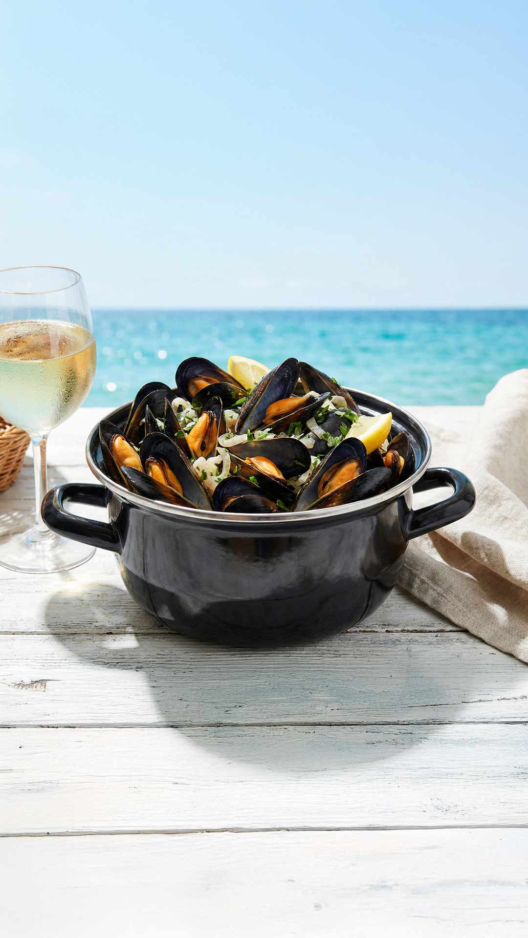 Recette Moules au vin blanc mobile
