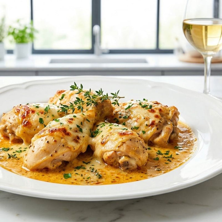 Poulet Gaston Gérard au vin de chablis