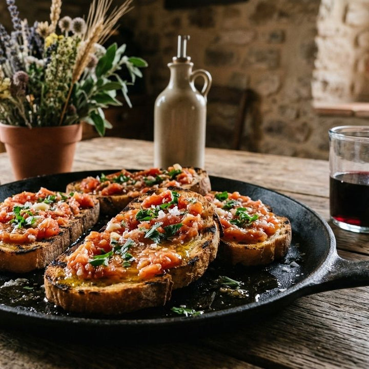 Pan con tomate catalan à l'huile d'olive et ail