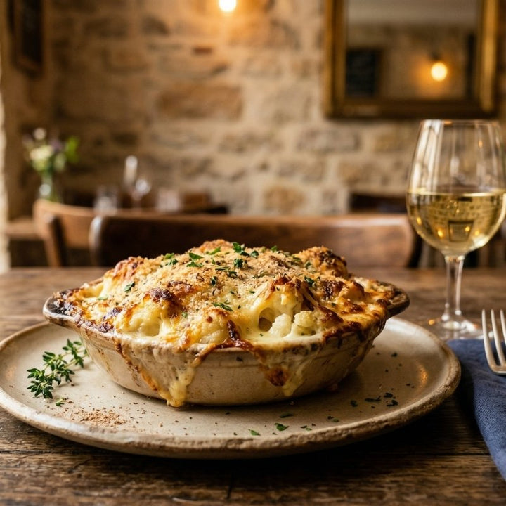 Gratin de chou-fleur crémeux au gruyère et muscade