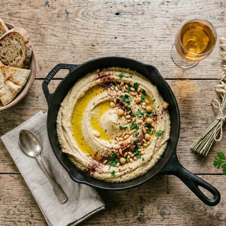 Houmous maison crémeux aux pois chiches et tahini