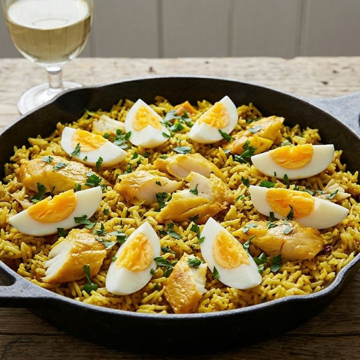 Kedgeree au haddock fumé, riz et œufs