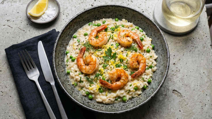 Risotto aux gambas et zeste de citron