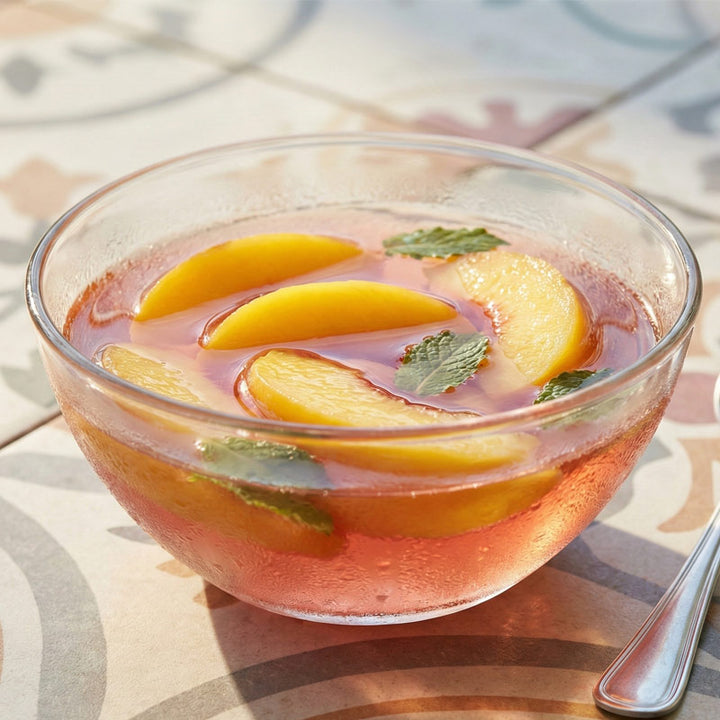 Recette de soupe de pêches au vin rosé