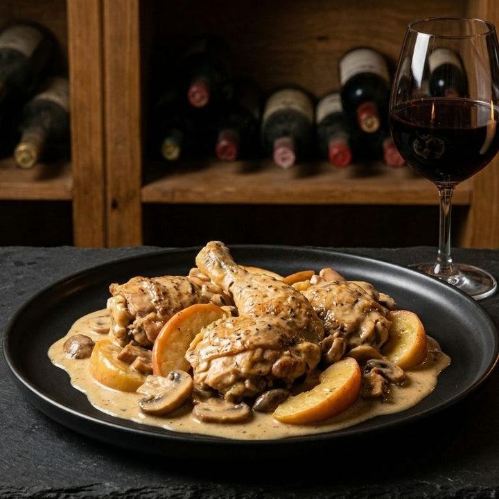 Poulet vallée d'Auge à la crème et au calvados