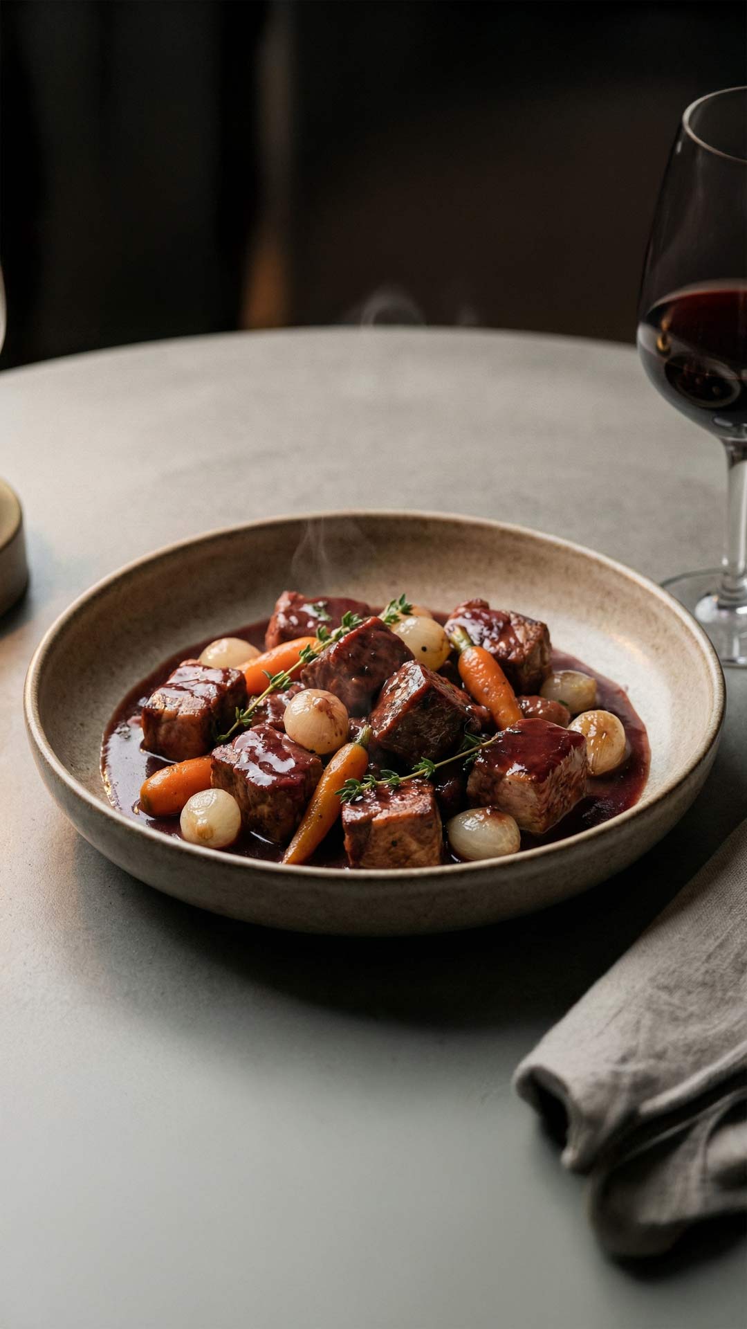 Sauté de porc au vin rouge mobile