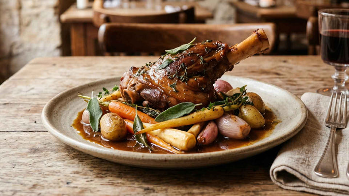 Souris d'agneau braisée à la sauge et jus de garrigue