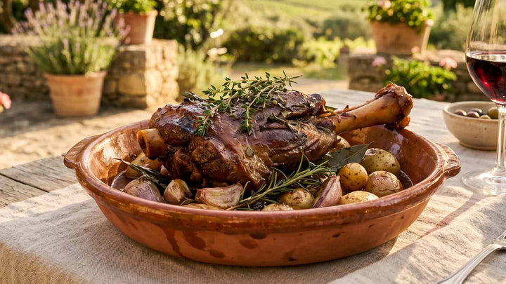 Souris d'agneau confite aux herbes de garrigue