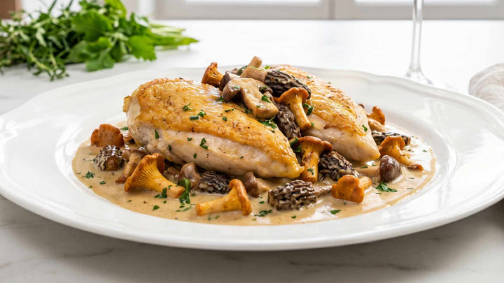 Suprême de volaille fermière aux champignons des bois