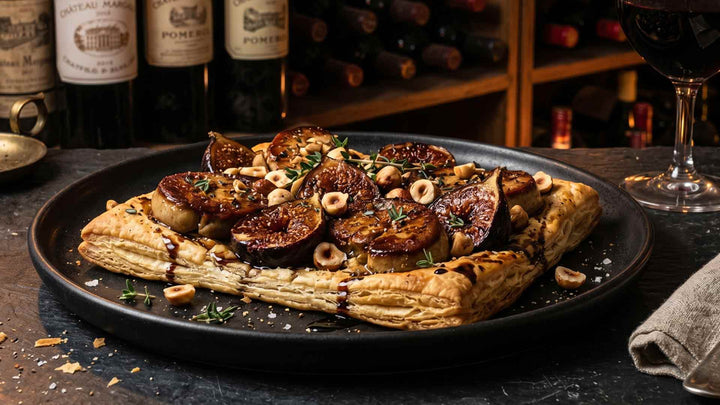 Tarte fine au foie gras et figues rôties