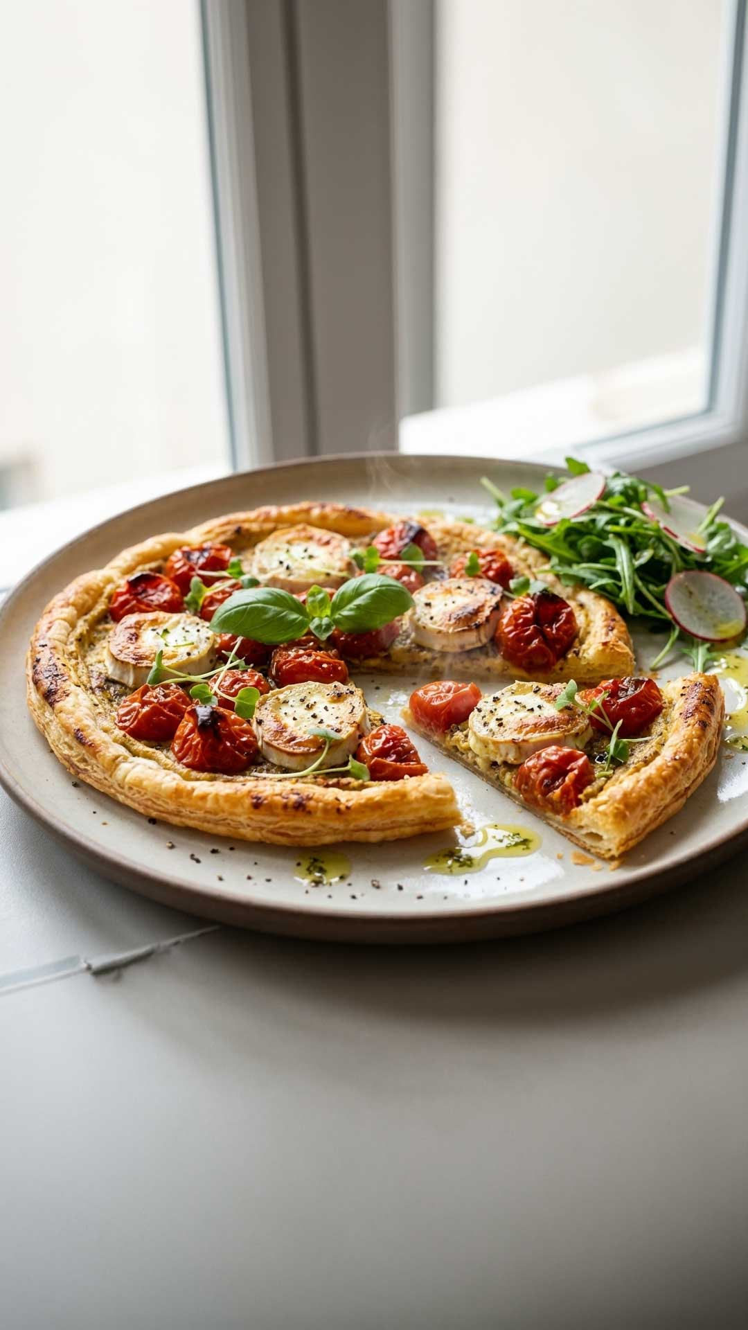 Tarte fine à la tomate mobile