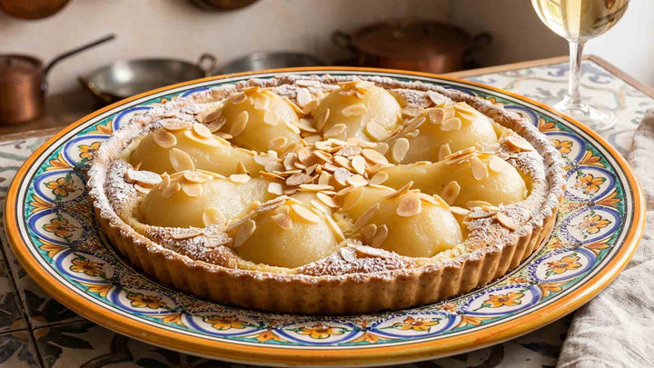 Tarte fine aux poires et amandes effilées
