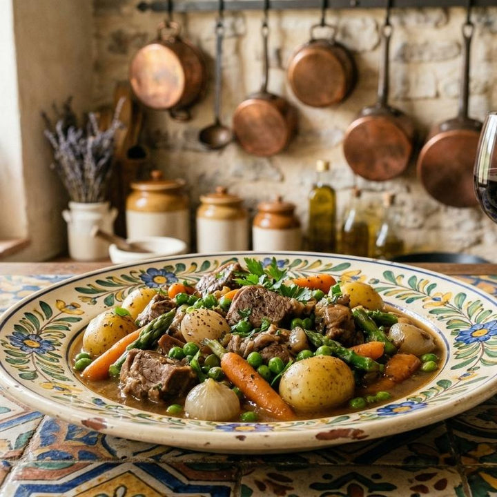 Ragoût de mouton aux légumes printaniers