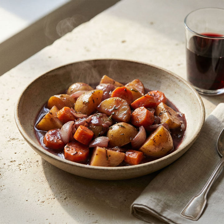 Ragoût de pomme de terre au vin rouge