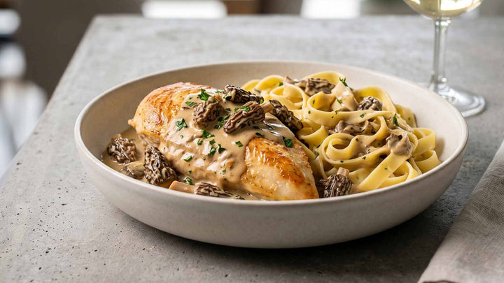 Suprême de volaille à la crème de morilles