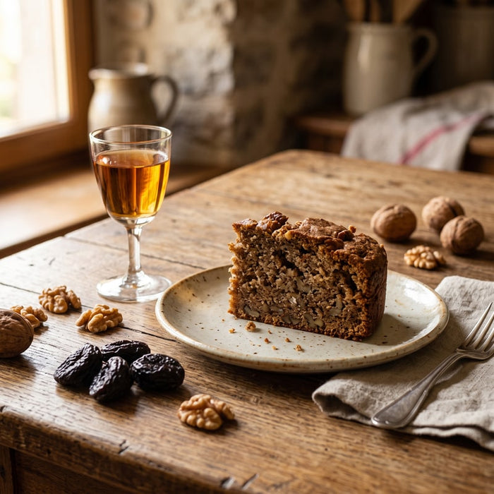 Avec un dessert aux noix