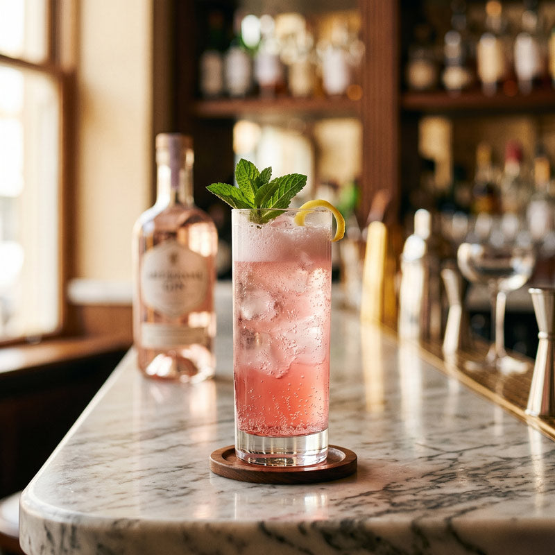Pink gin fizz