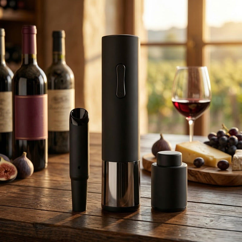 Coffret vin tire bouchon décor