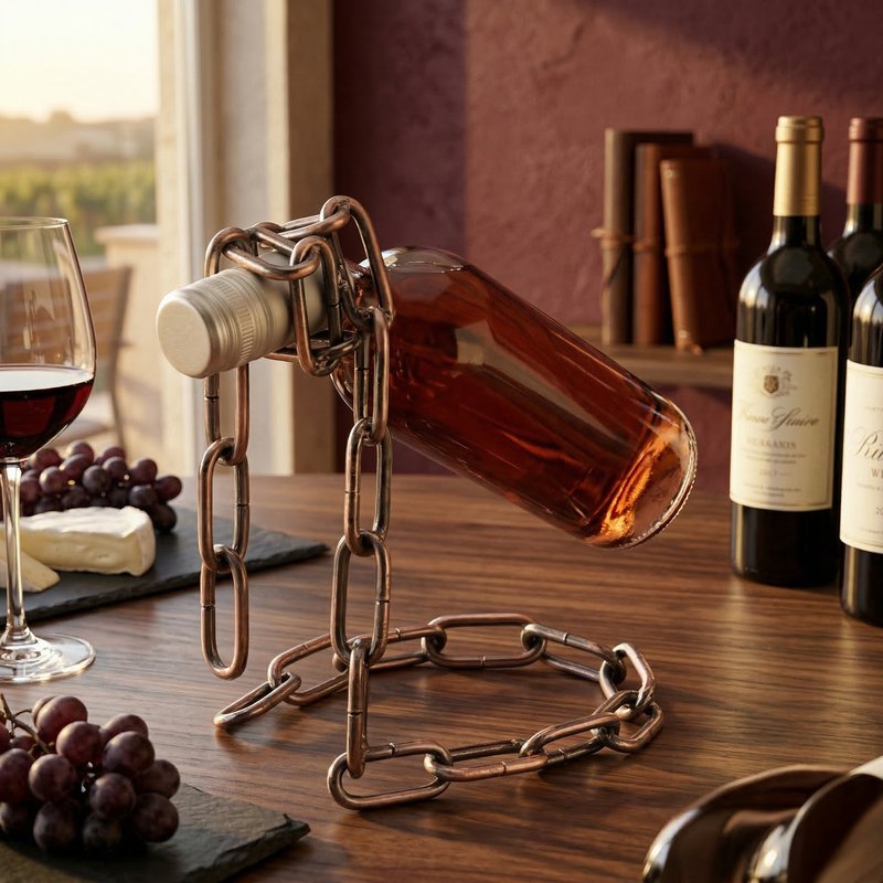 Porte bouteille chaine décor