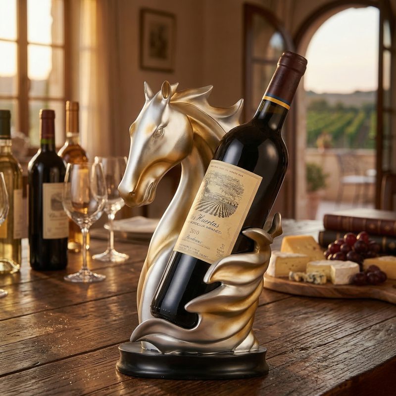 Porte bouteille cheval décor Image