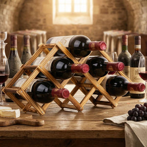 Porte bouteille de table en bois décor