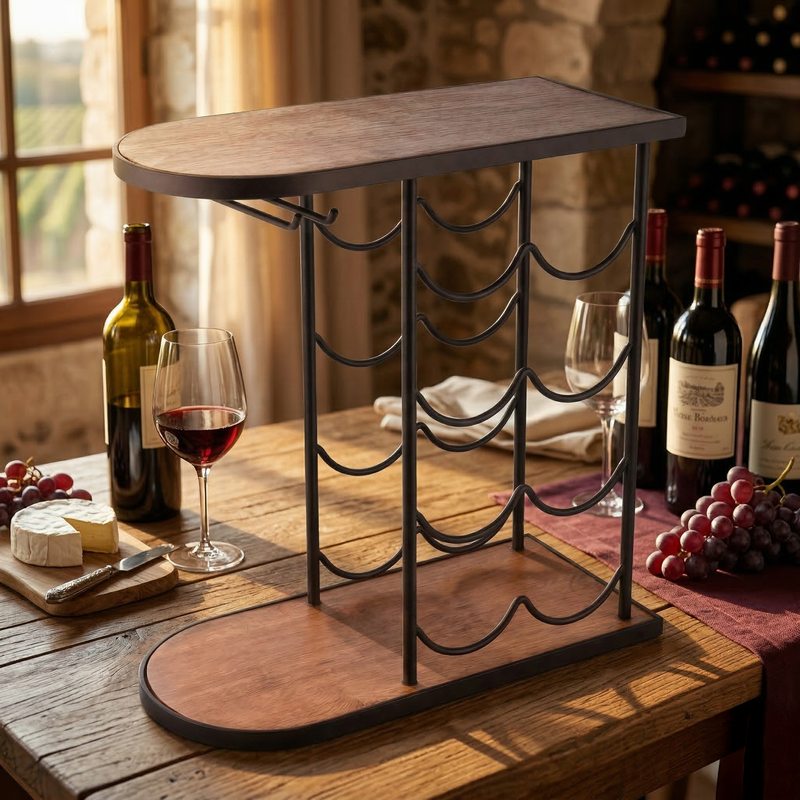 Porte bouteille en bois décor Image
