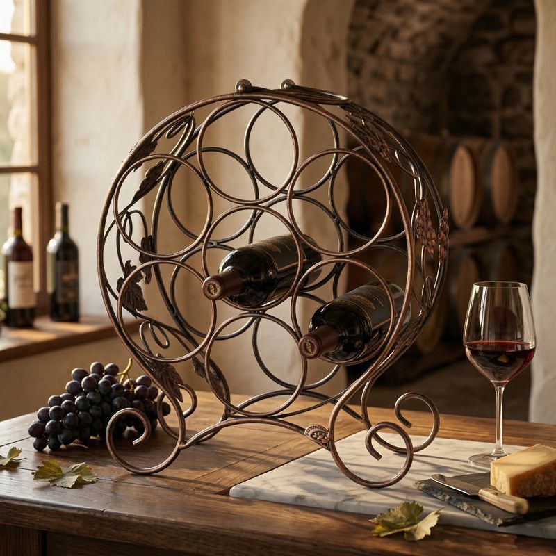 Porte bouteille fer forge décor Image