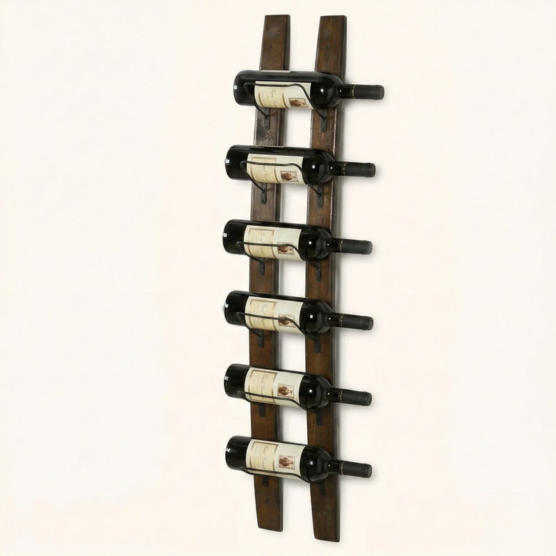 Porte bouteille mural en bois décor