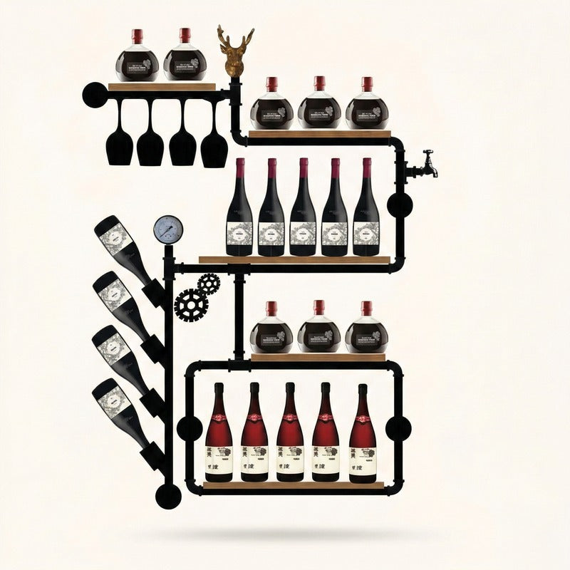 Porte bouteille style industriel