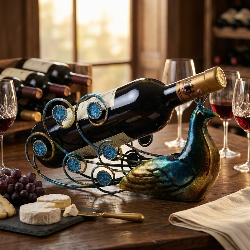 Porte bouteille vin acier décor Image