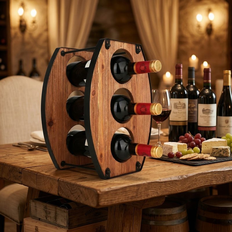 Porte bouteille vin bois décor