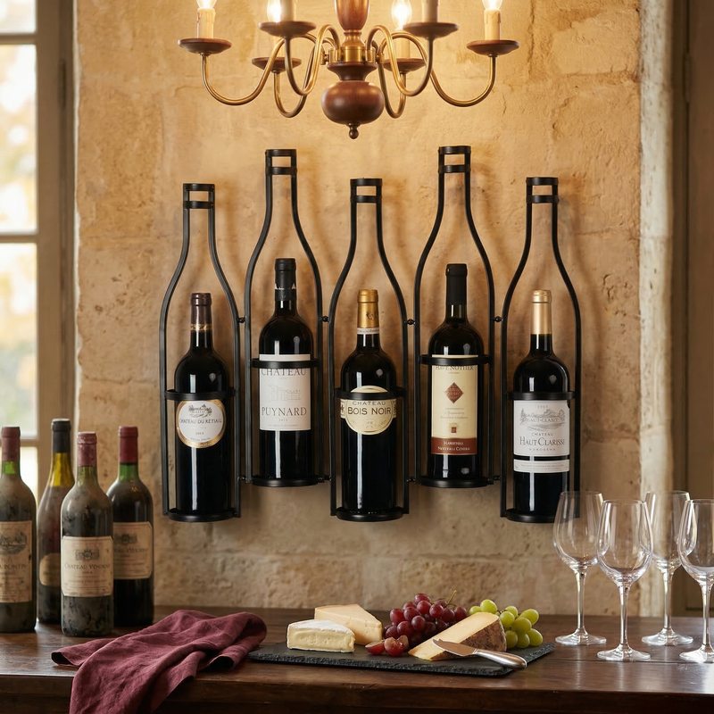 Porte bouteille vin mural décor Image