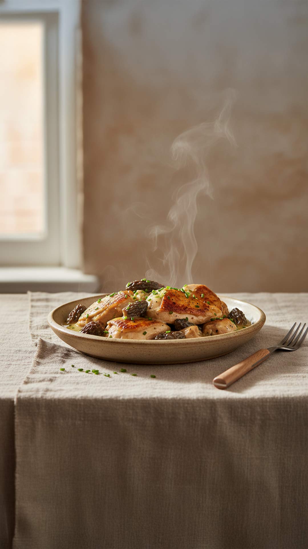 Recette poulet aux morilles et vin blanc mobile